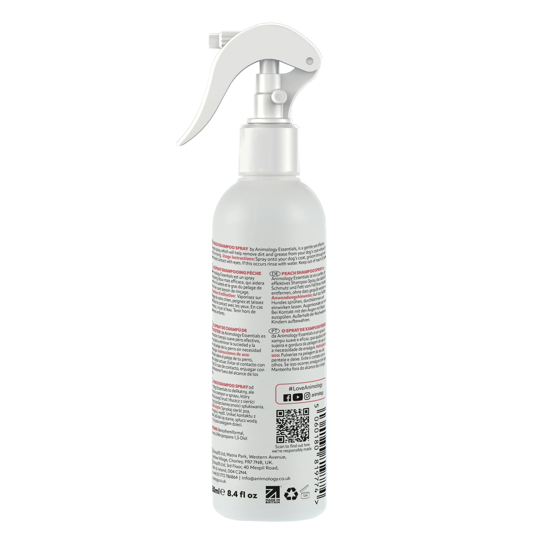 Animology Essentials Peach No Rinse Shampoo Spray