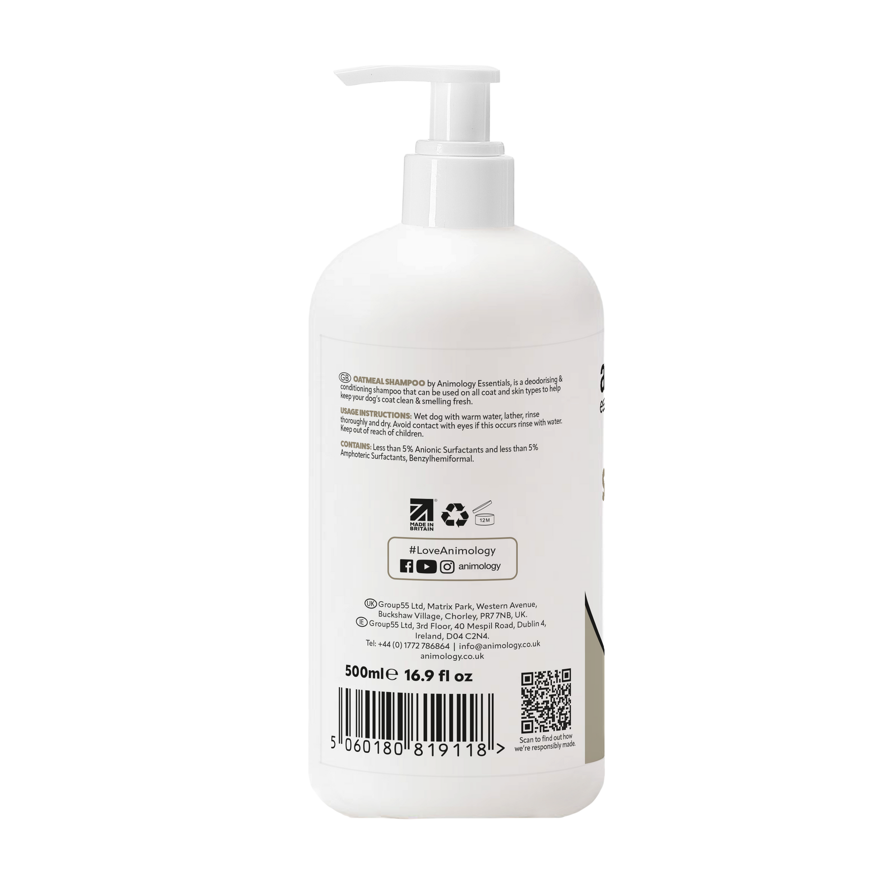Animology Essentials Oatmeal Shampoo (250ml/500ml)