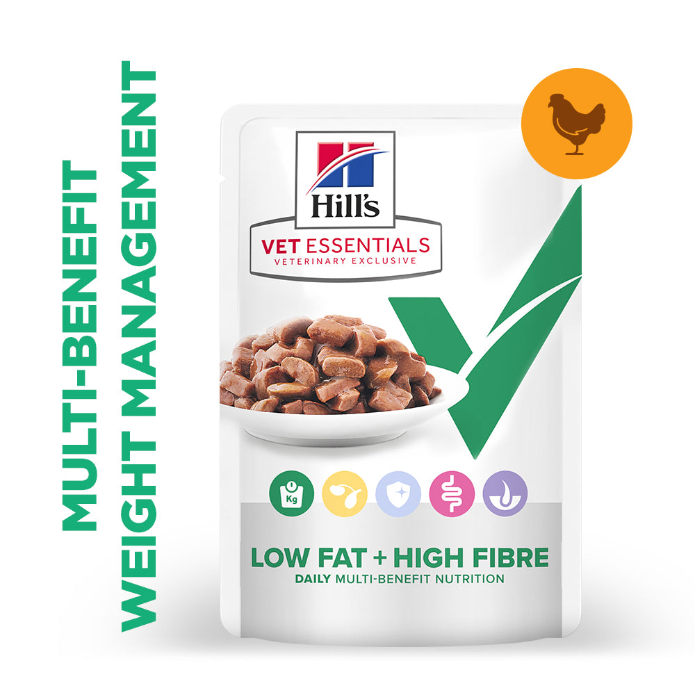 Hill's™ VET ESSENTIALS™ Low Fat + High Fibre Adult Wet Cat Food with Slow-cooked Chicken