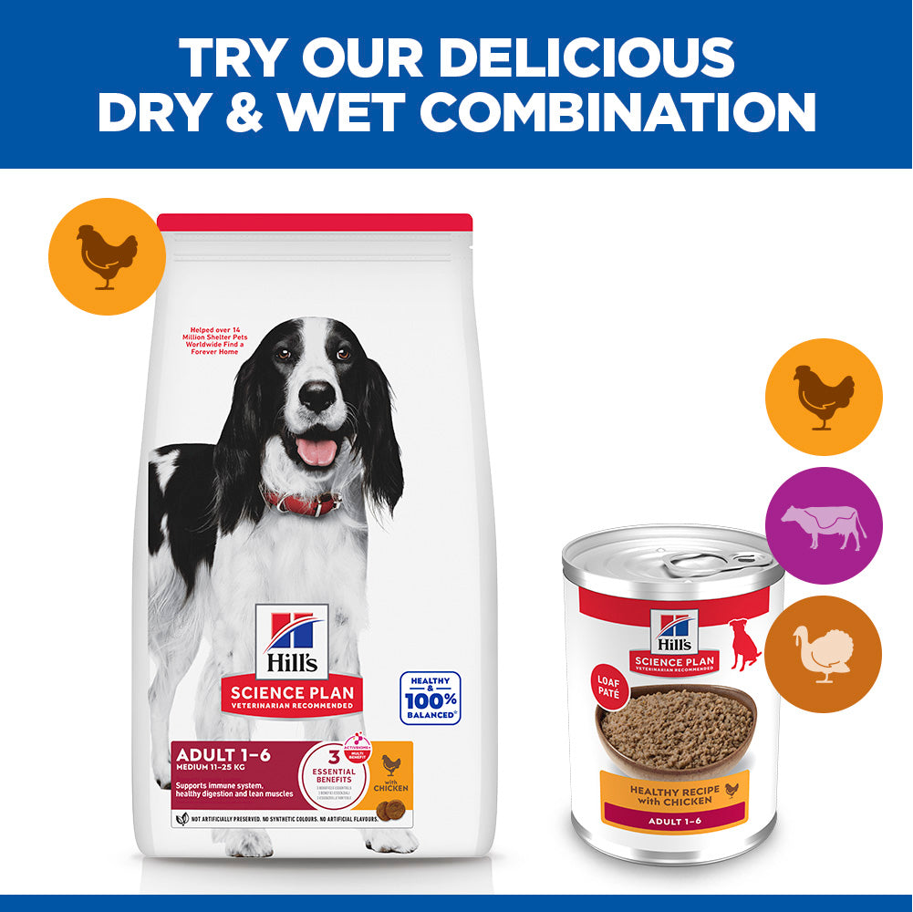 Hill's™ Science Plan Adult Wet Dog Food Variety pack (Chicken, Beef & Turkey)