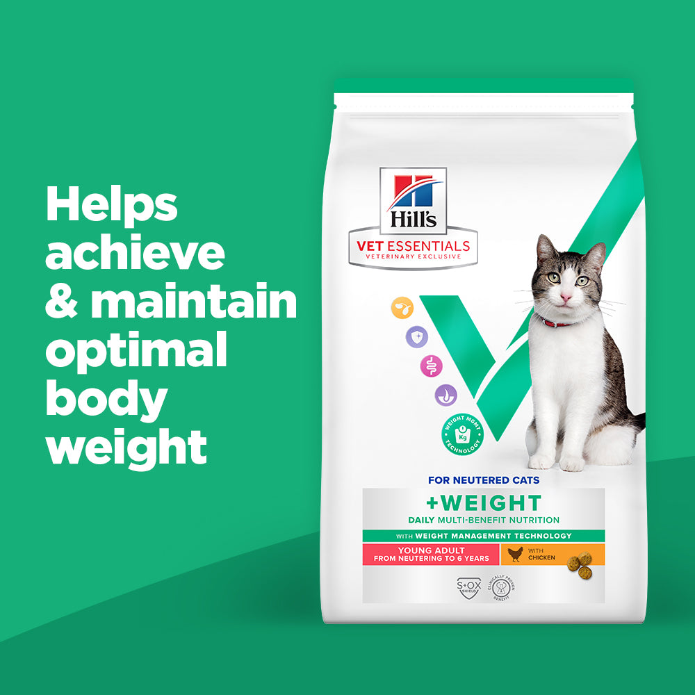 Hill's™ VET ESSENTIALS™ MULTI-BENEFIT + WEIGHT Young Dry Adult Cat Food with Chicken 3kg
