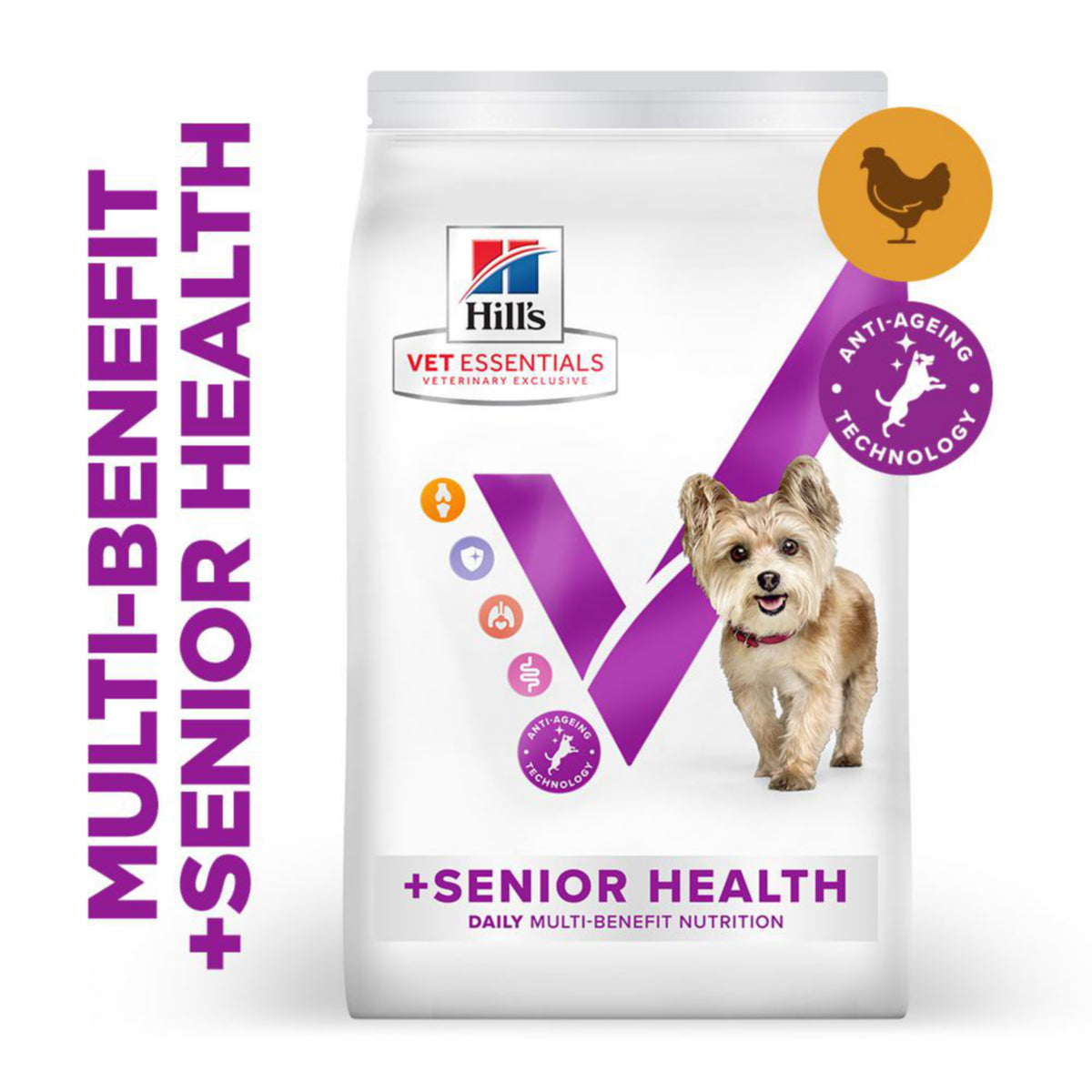 Hill’s Vet Essentials Multi-Benefit + Senior Health Small & Mini Breed Dog Food with Chicken