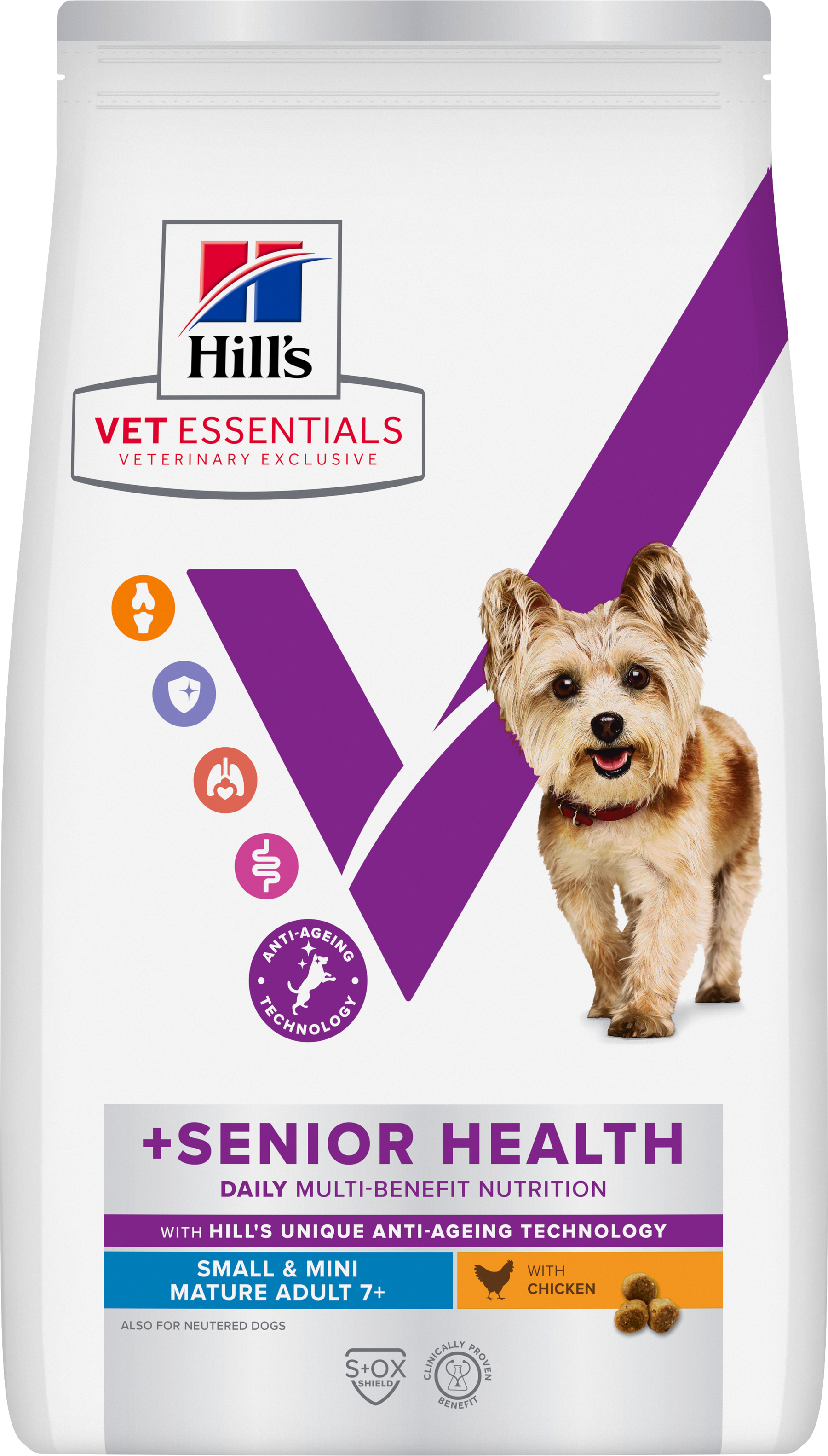Hill’s Vet Essentials Multi-Benefit + Senior Health Small & Mini Breed Dog Food with Chicken