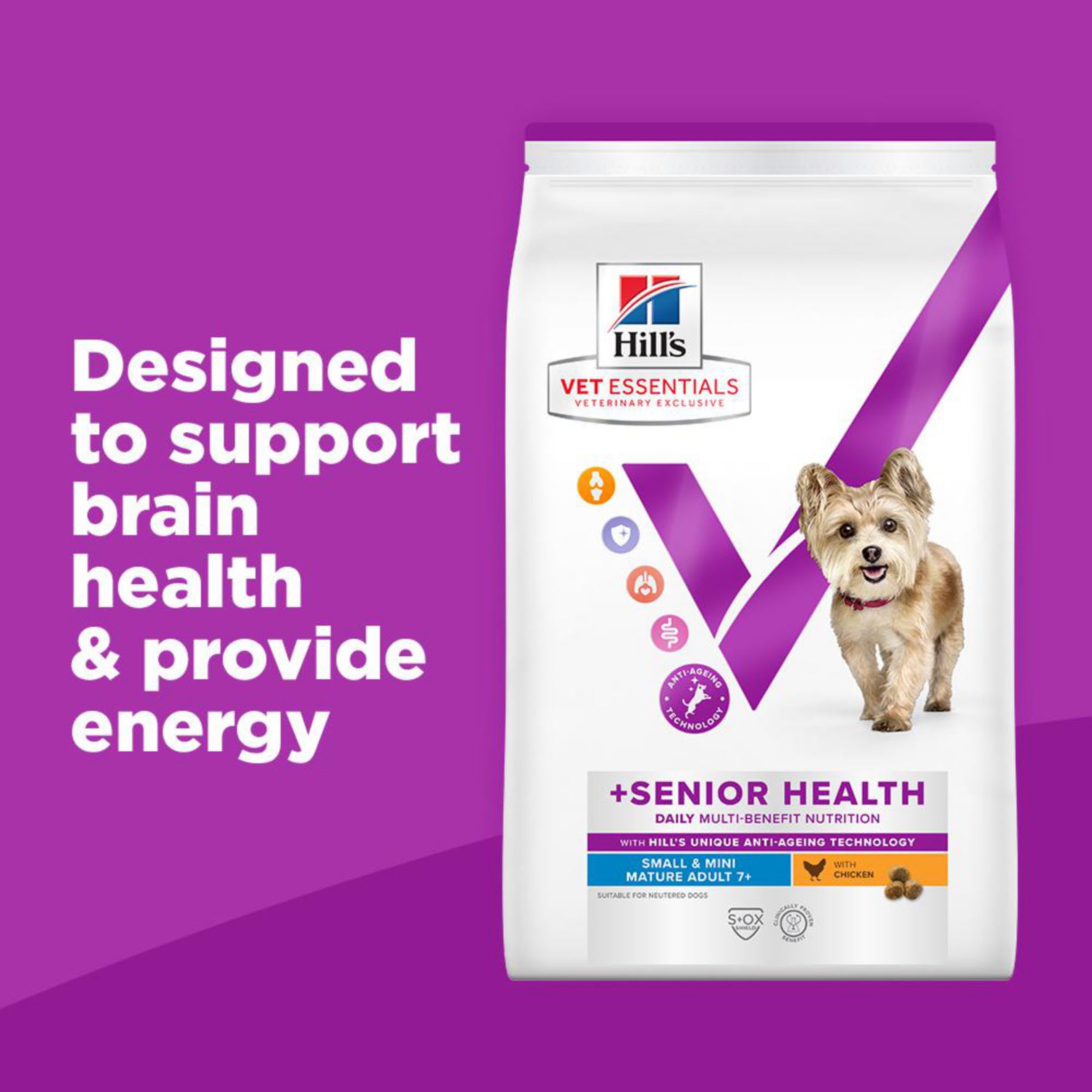 Hill’s Vet Essentials Multi-Benefit + Senior Health Small & Mini Breed Dog Food with Chicken