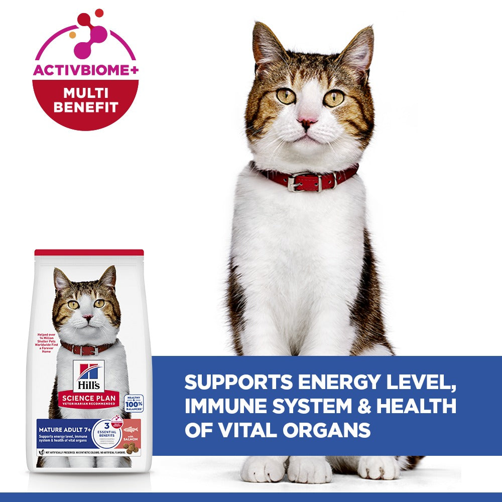 Hill's Science Plan Mature Adult Dry Cat Food with Salmon 10kg