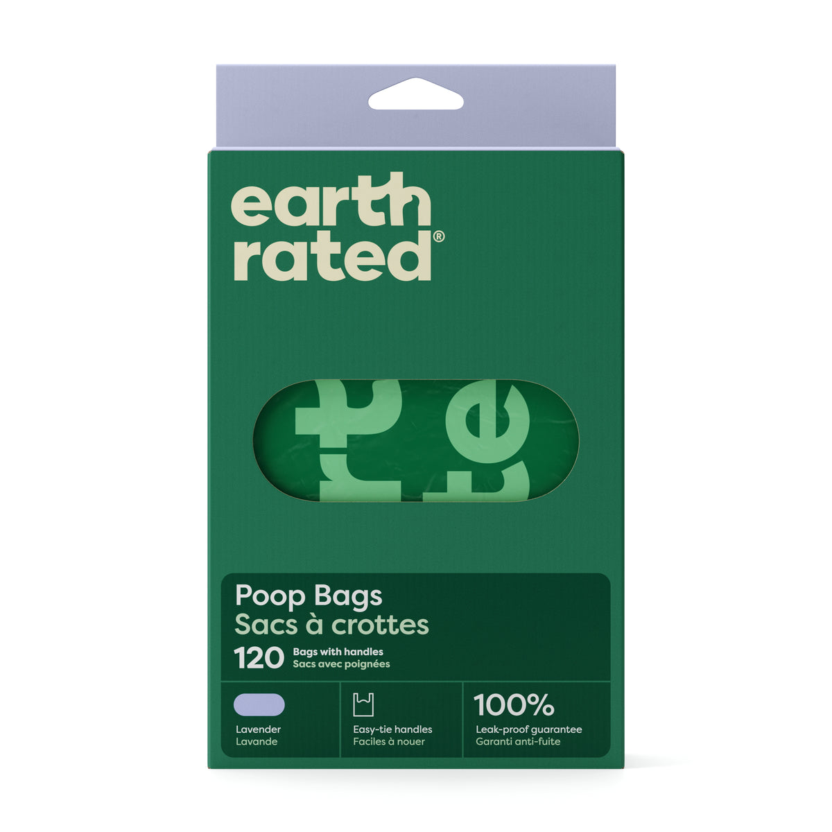 Earth Rated 120 Tie Handle Poop Bags Lavender