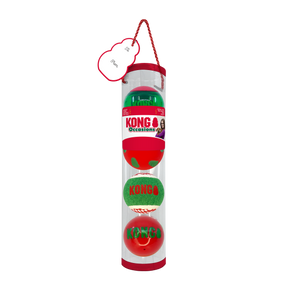 KONG Holiday Occasions Balls 4-pk Medium