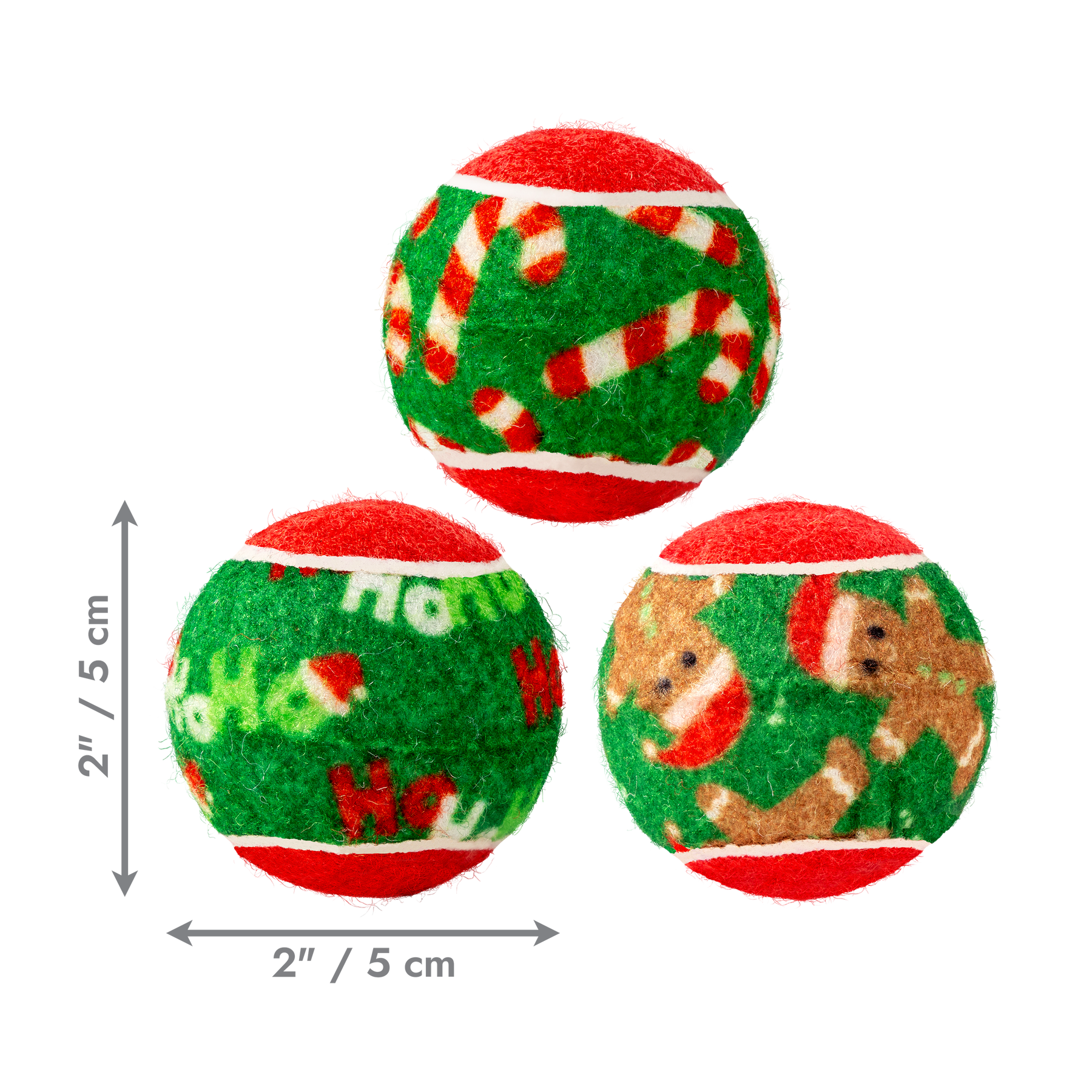 KONG Holiday SqueakAir Balls 6-pk Small