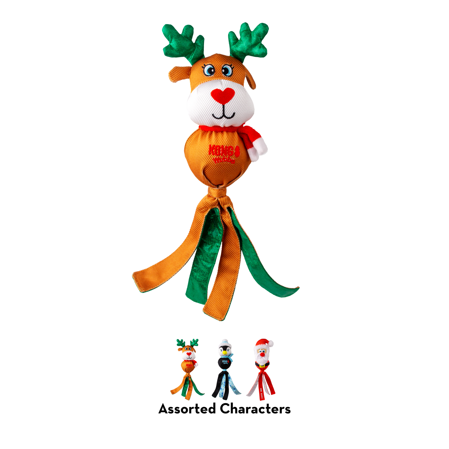 KONG Holiday Wubba Assorted Large ( Santa, Reindeer, Penguin)