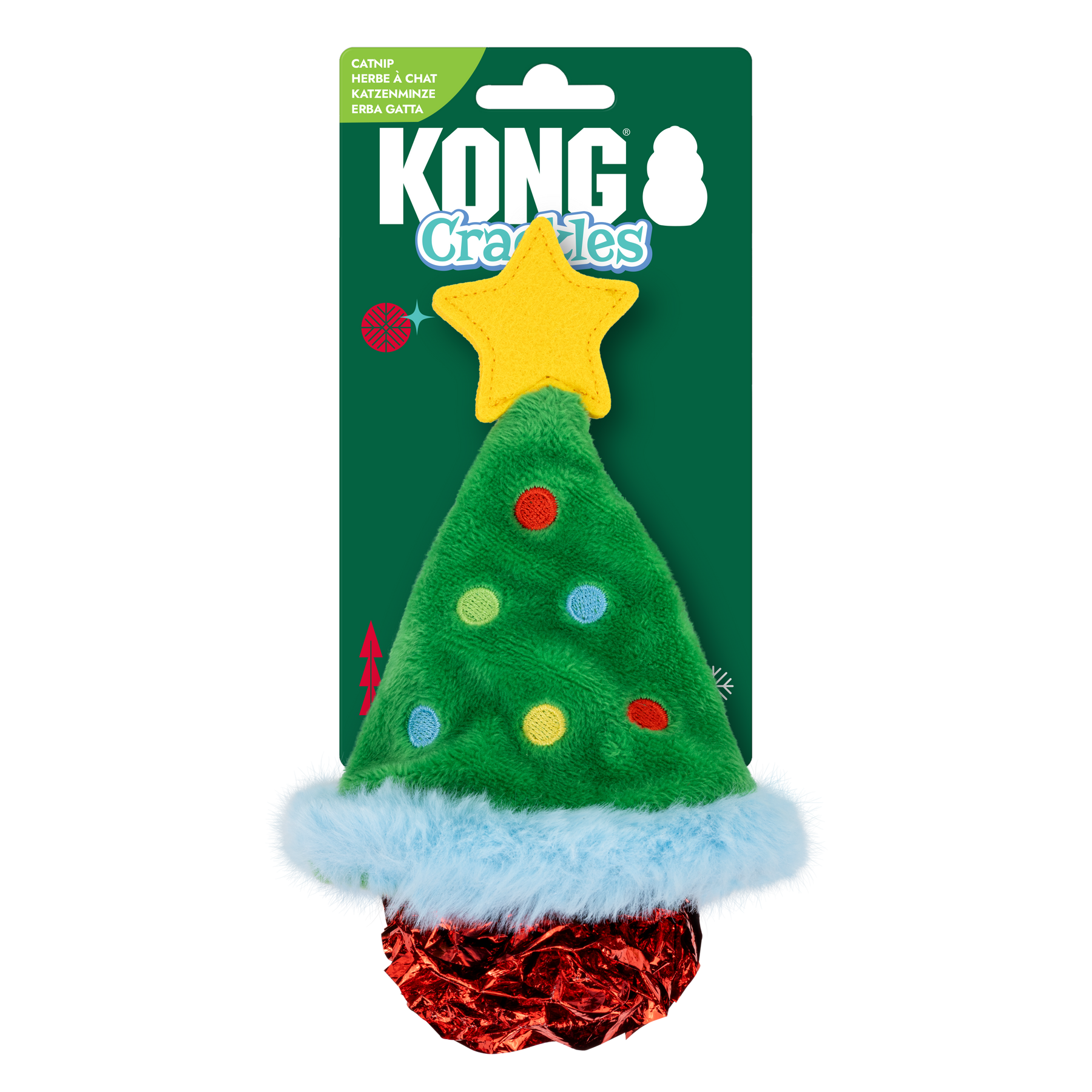 KONG Holiday Crackles Christmas Tree Green