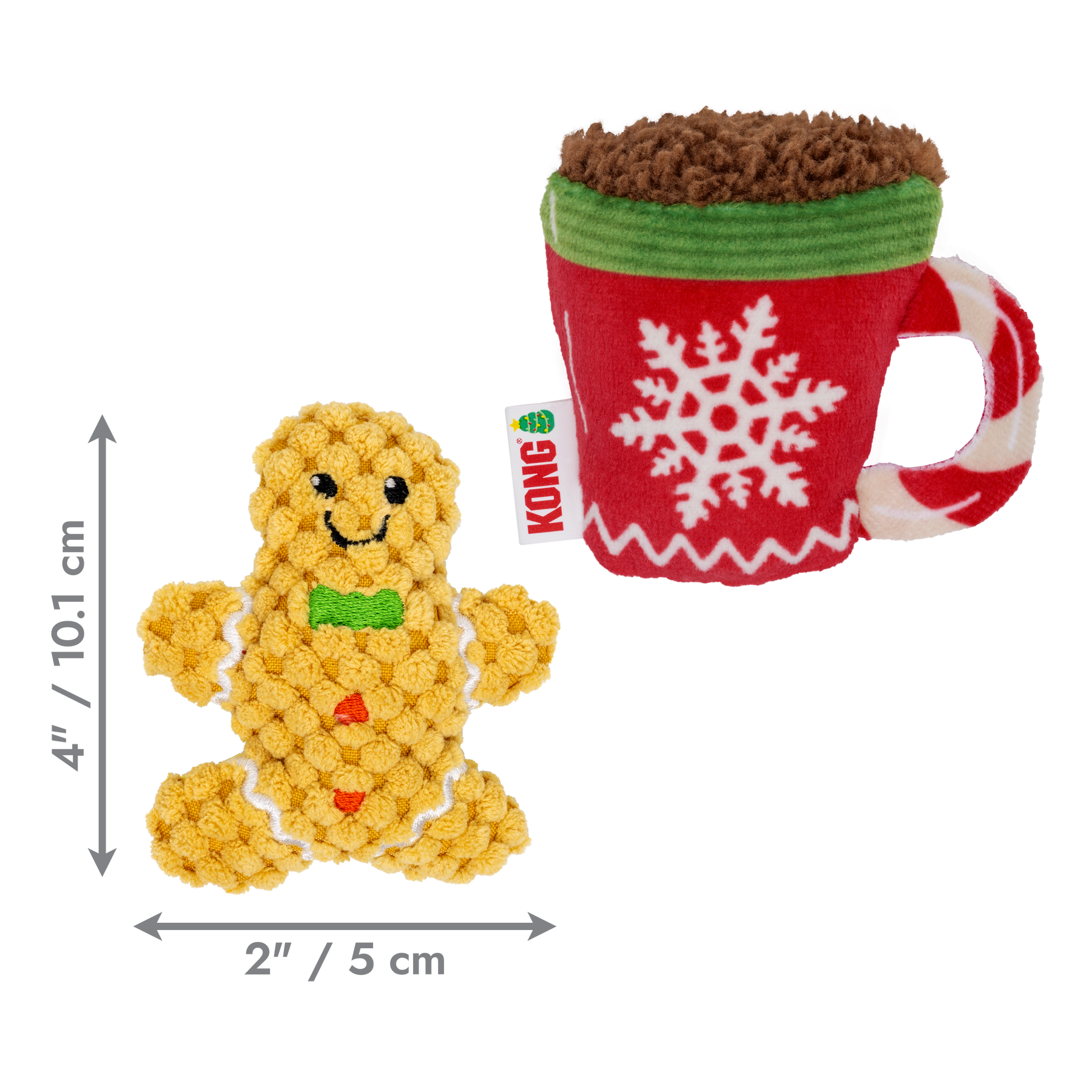 KONG Holiday Scrattles 2pk Gingerbread Cat Toy