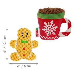 KONG Holiday Scrattles 2pk Gingerbread Cat Toy