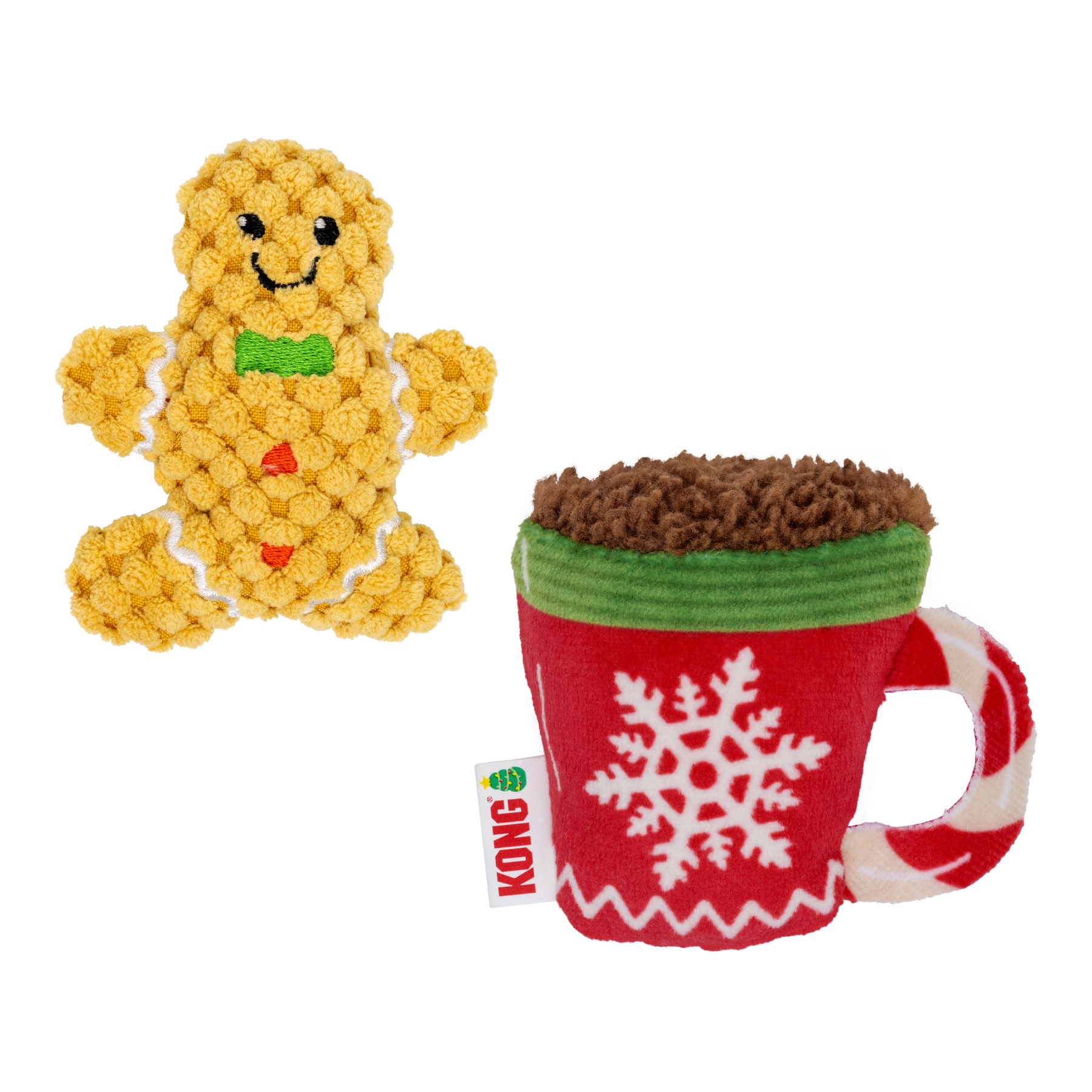 KONG Holiday Scrattles 2pk Gingerbread Cat Toy