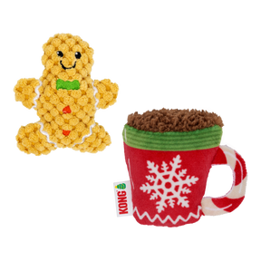 KONG Holiday Scrattles 2pk Gingerbread Cat Toy