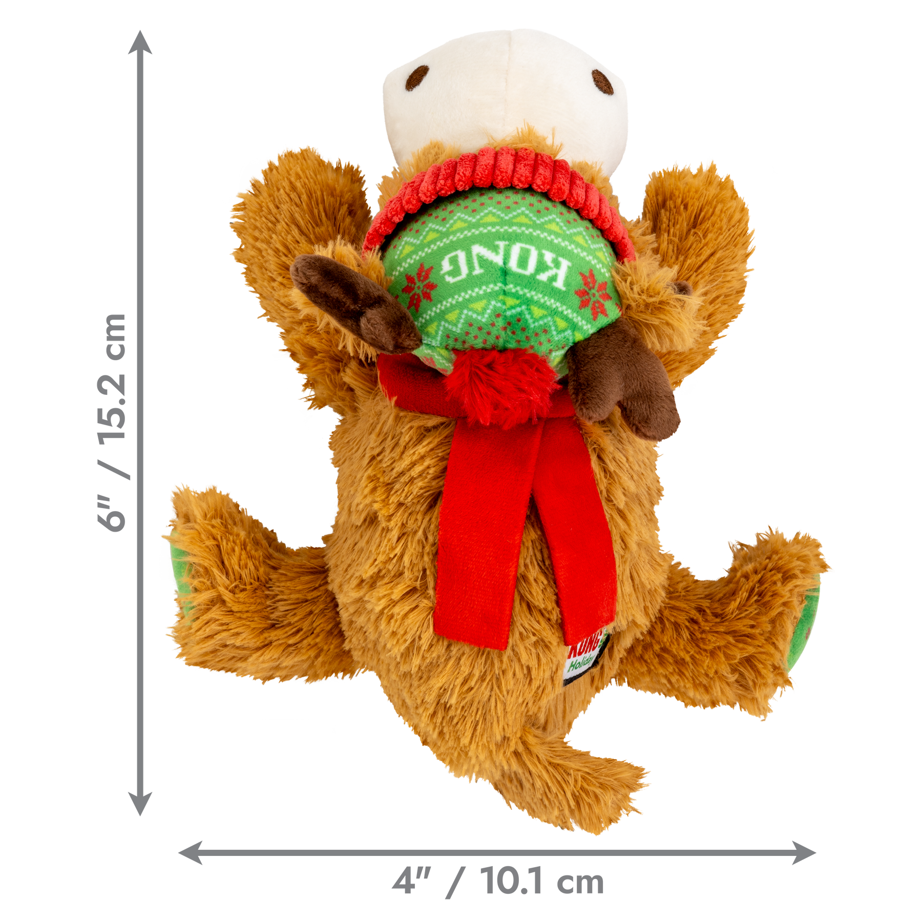 KONG Holiday Cozie Reindeer Red Green Medium