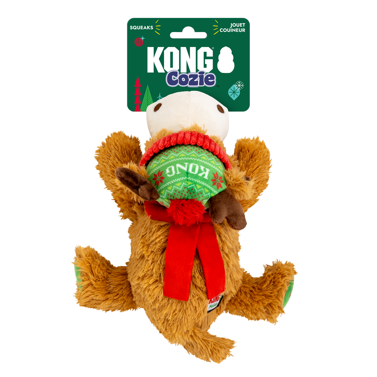 KONG Holiday Cozie Reindeer Red Green Medium