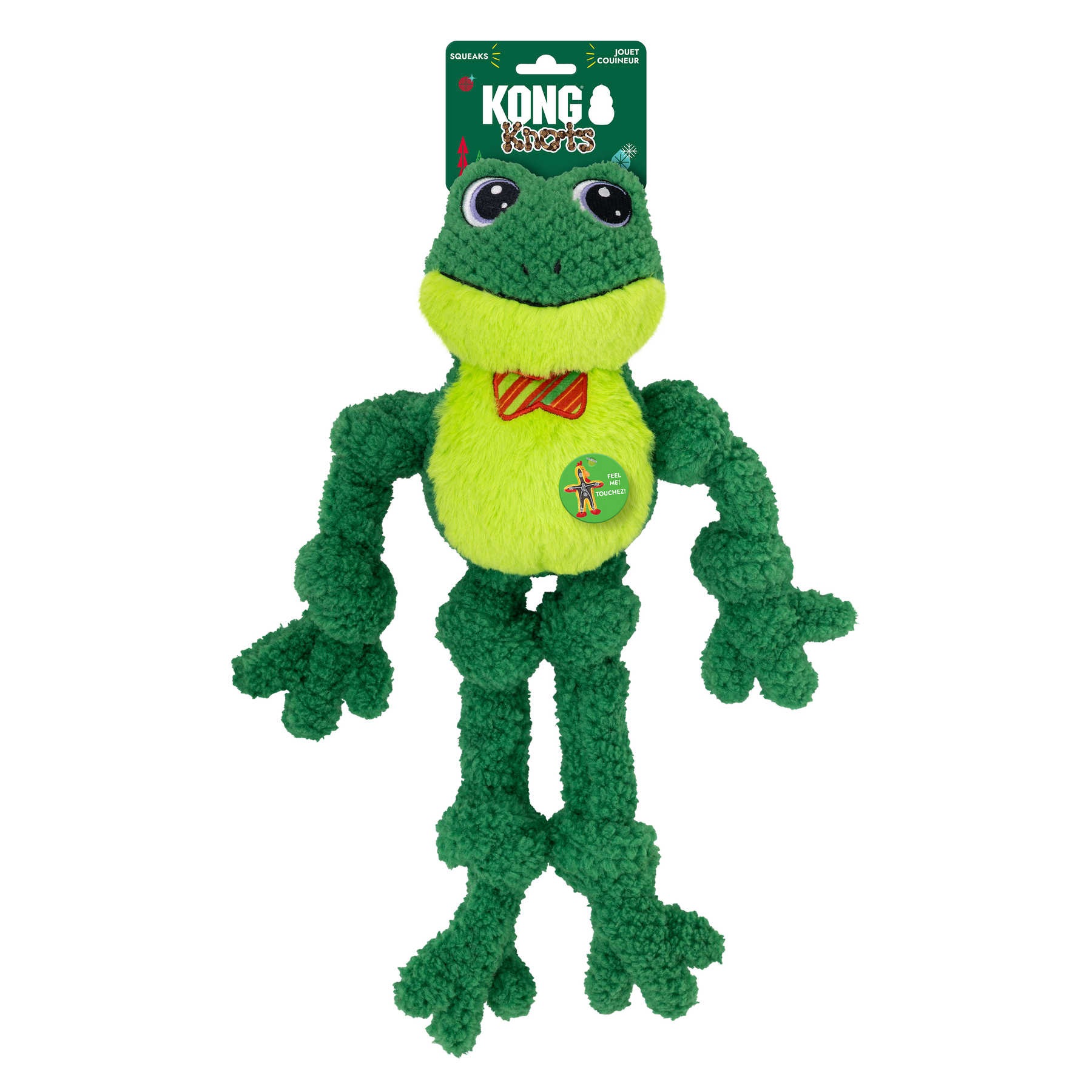 KONG Holiday Knots Bow Tie Frog Large/XL
