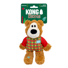 KONG Holiday Wild Knots Sweater Bear Red Small/Medium