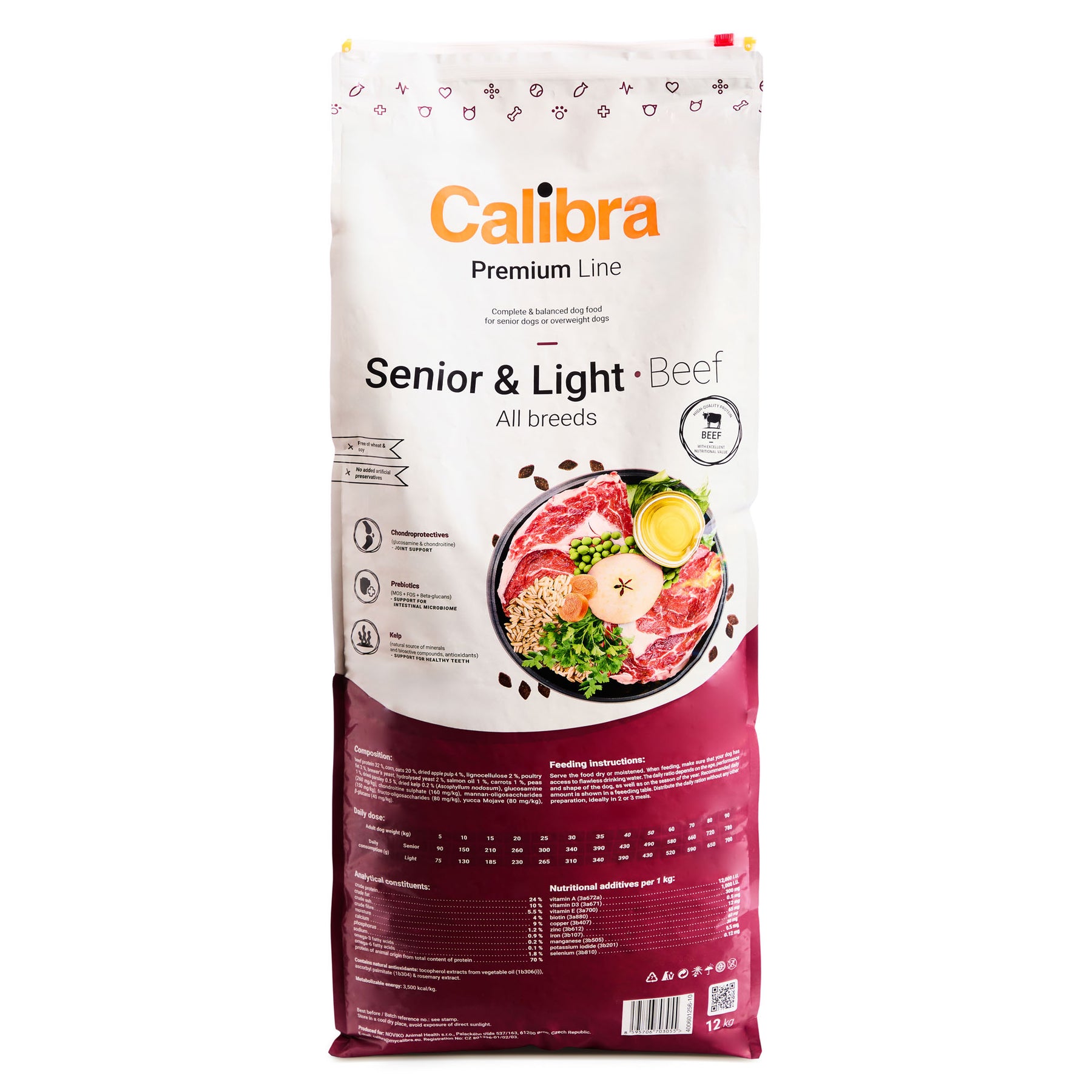 Calibra Dog Premium Line Senior & Light Beef Dry Dog Food