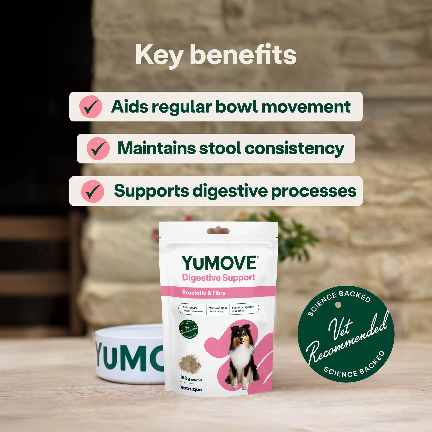 YuMOVE Digestive Support Pre & Probiotic for Dogs Pouch 180g