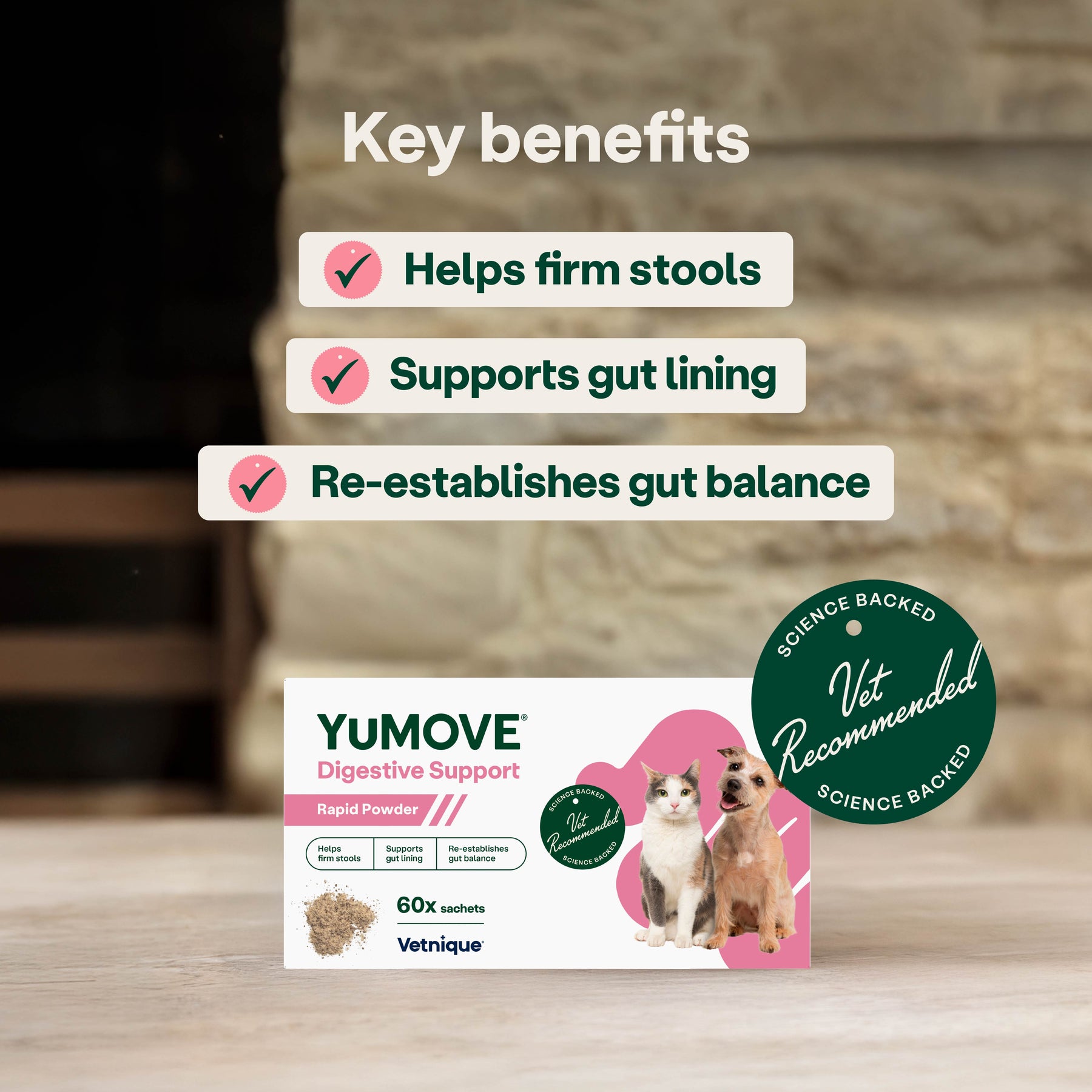 YuMOVE Digestive Support Rapid Powder for Dogs and Cats