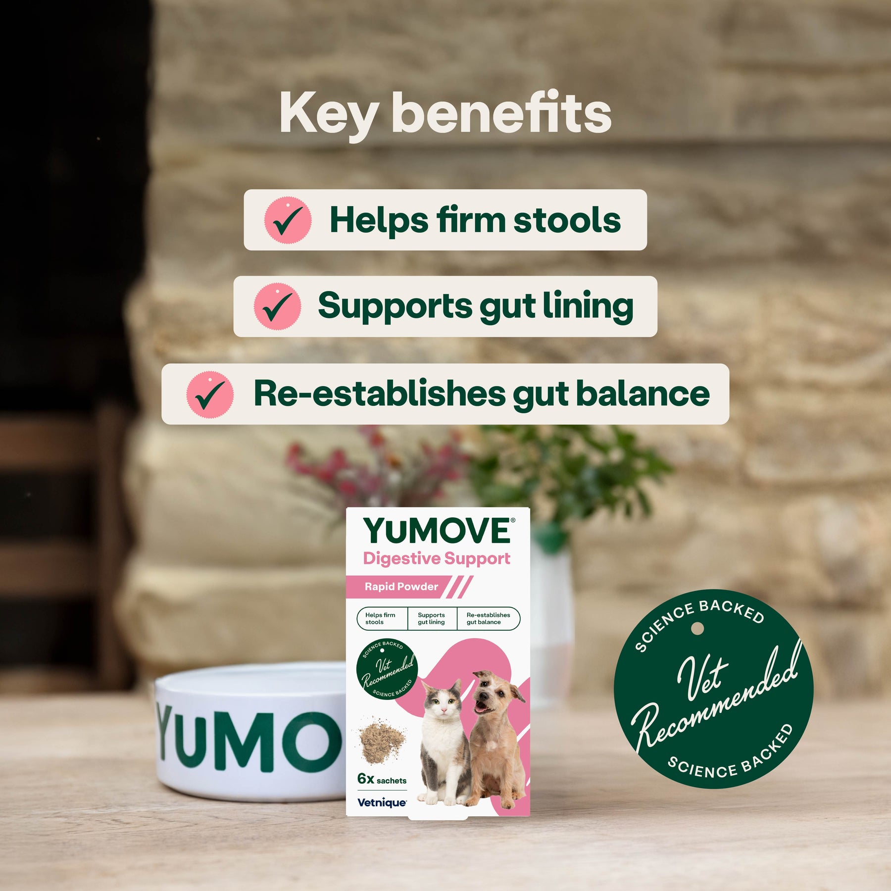 YuMOVE Digestive Support Rapid Powder for Dogs and Cats