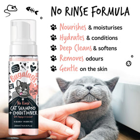 Bugalugs No Rinse Papaya & Coconut Cat Shampoo & Conditioner