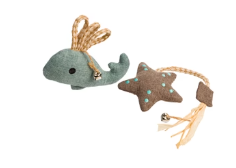 House of Paws Starfish Rope & Whale Eco Friendly Cat Toy 2pk