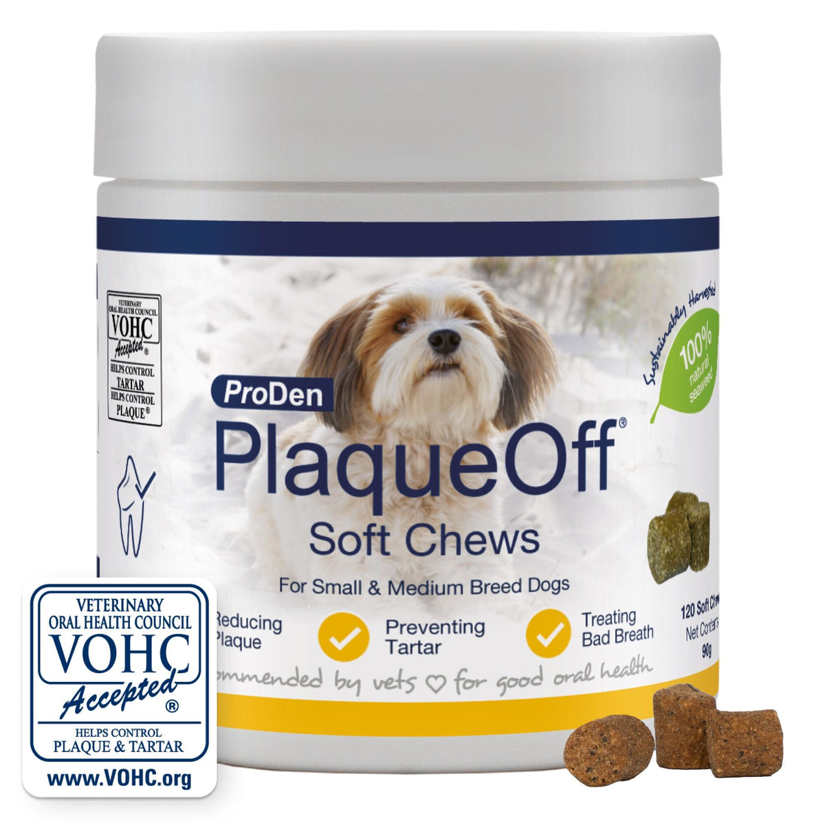 Plaque Off Dental Soft Chews Dogs Small/Medium 120 Chews