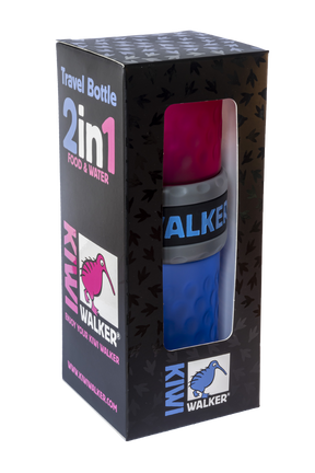 Kiwi Walker Travel Bottle 2-in-1 Pink/Blue