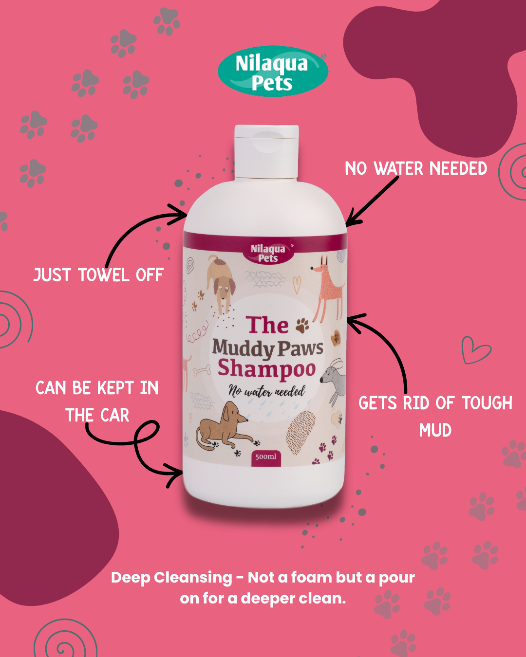Nilaqua The Muddy Paws Towel Off Shampoo 240ml