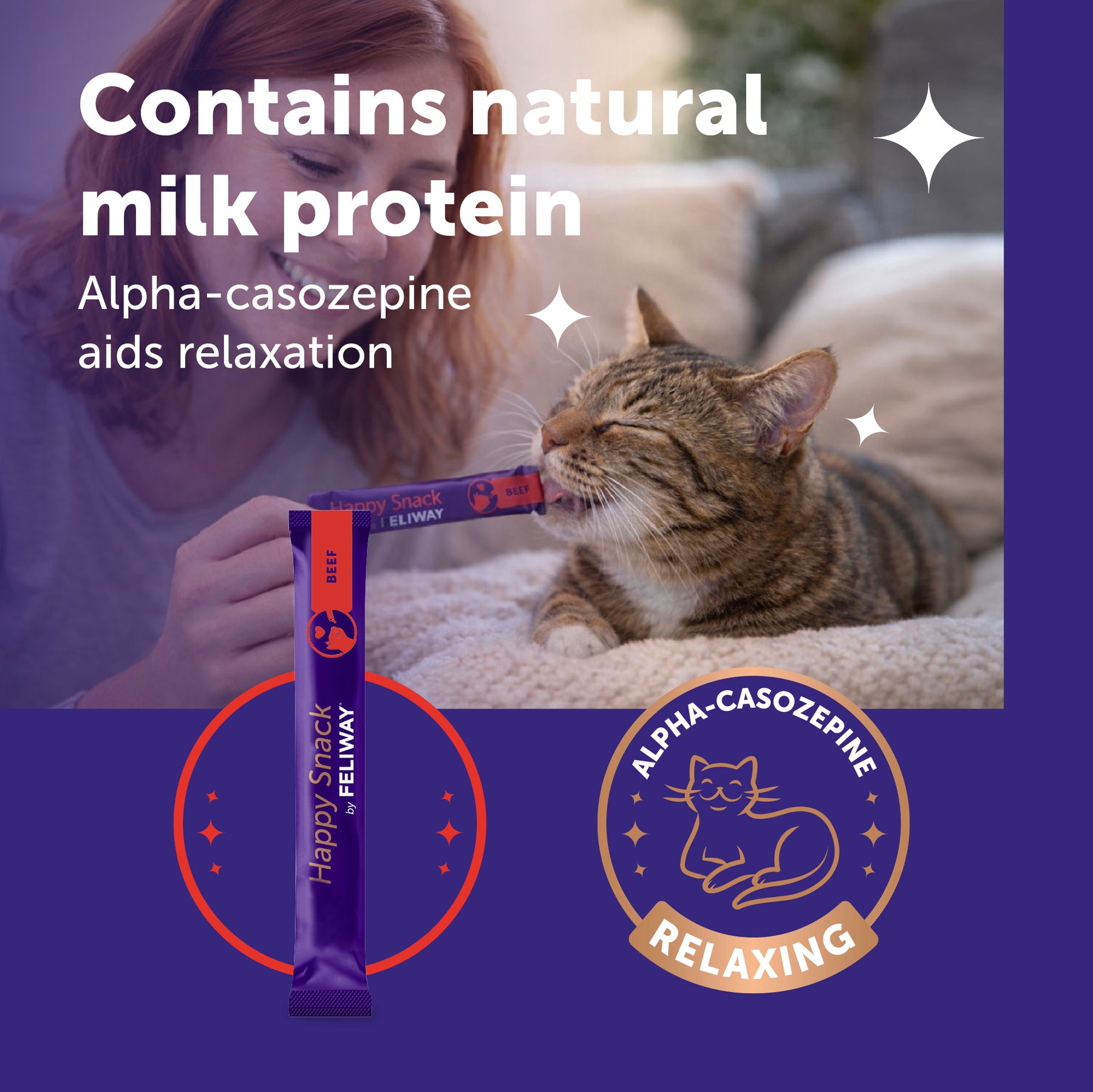Feliway Happy Snack Calming Treats Beef x6 Sticks