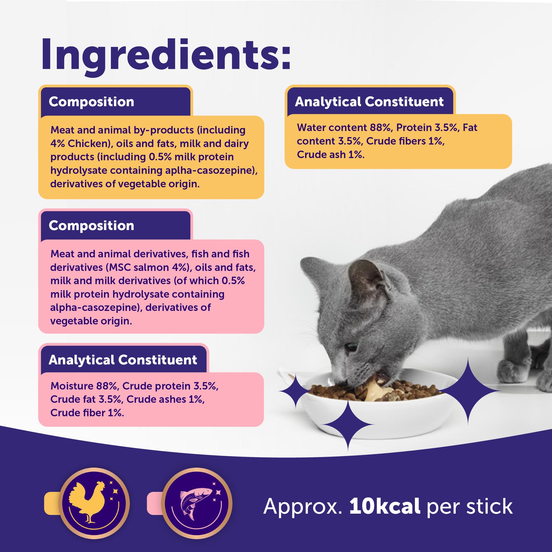 Feliway Happy Snack Calming Treats Chicken & Salmon x48 Sticks