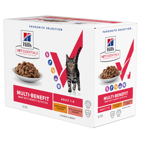 Hill's™ VET ESSENTIALS™ MULTI-BENEFIT Adult 1-6 Wet Cat Food Salmon and Slow-cooked Chicken Variety Pack