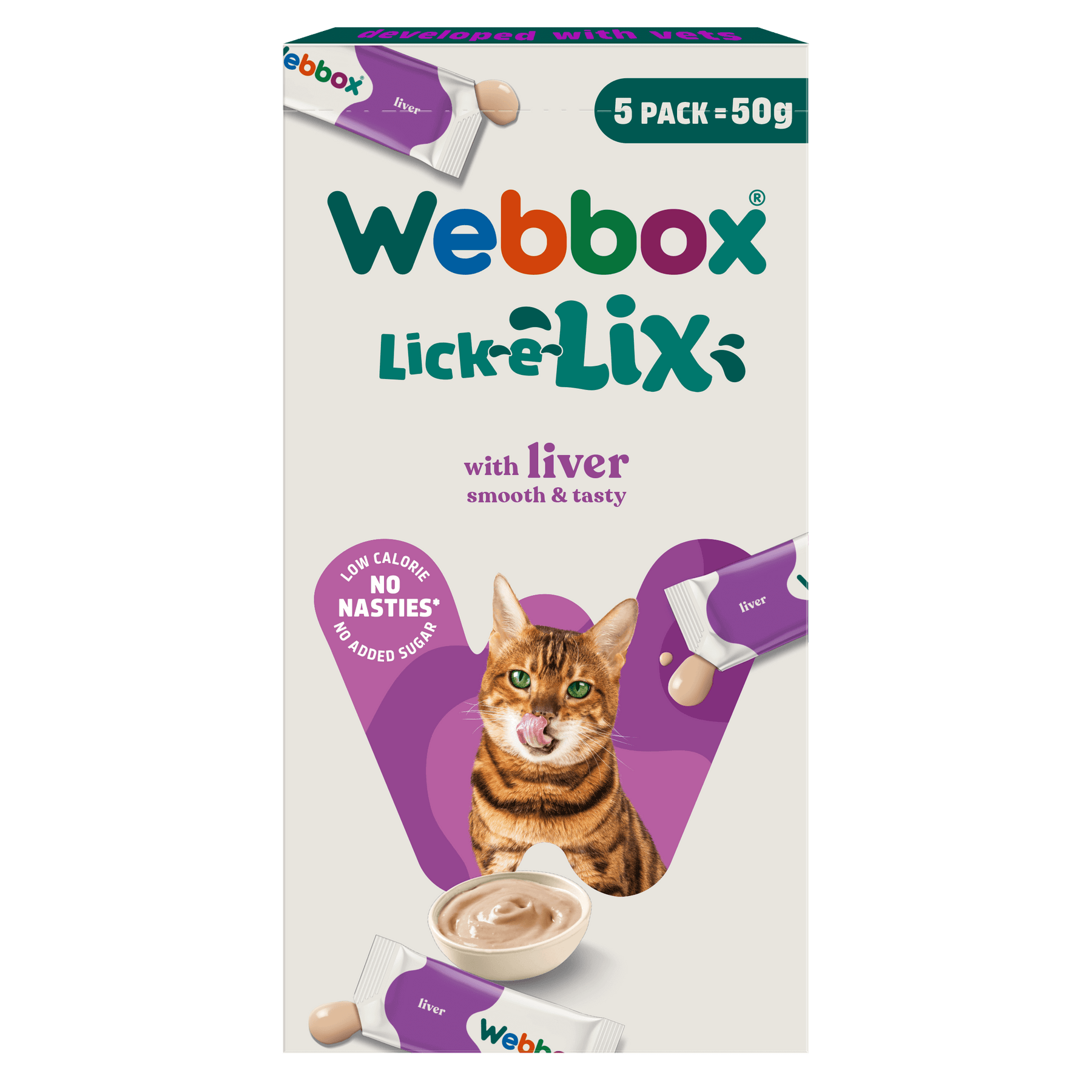 Webbox Cat Lick-e-Lix Cream Liver (1 pack/ 17 packs)
