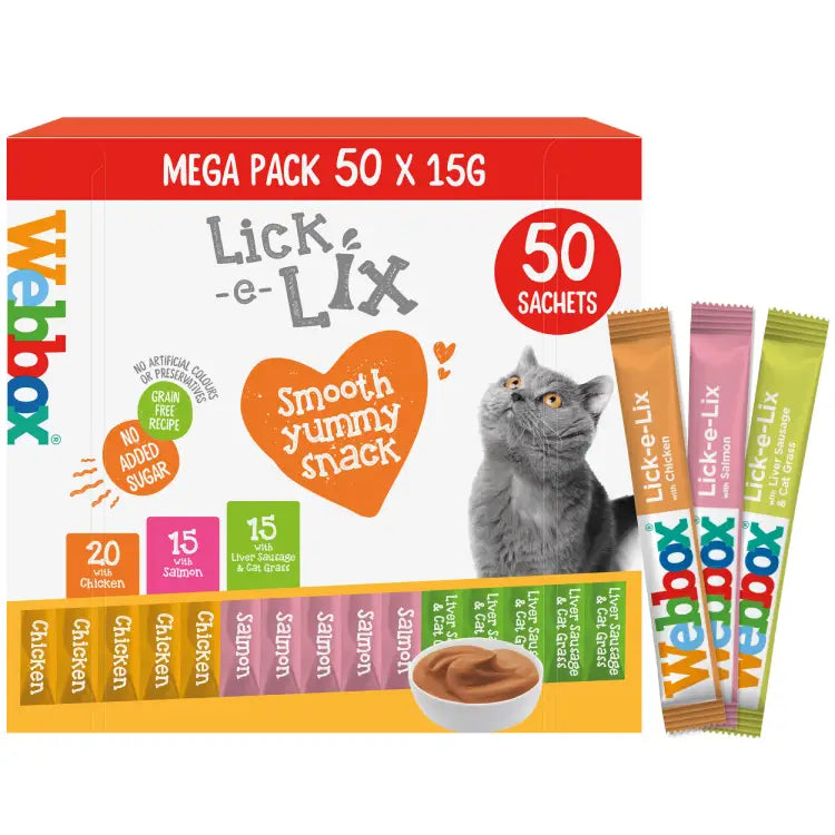 Webbox Cat Lick-e-Lix Assorted (50 x 15g sachets)